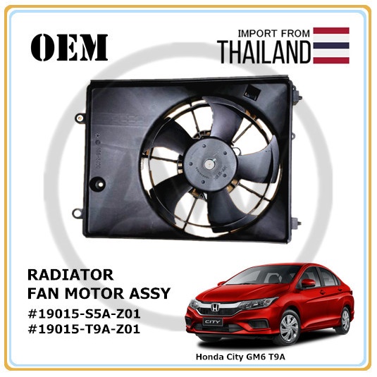 Original Honda City GM6 T9A 20142019 Radiator Fan Shroud Motor with