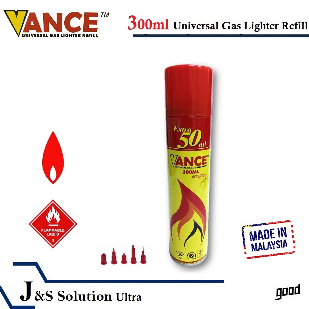 VANCE Universal Gas Lighter Refill extra 50ml FREE (Suitable for all
