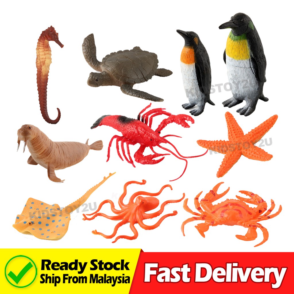 Sea Animal Toys Set Big Size Octopus Crab Lobster Penguin Starfish