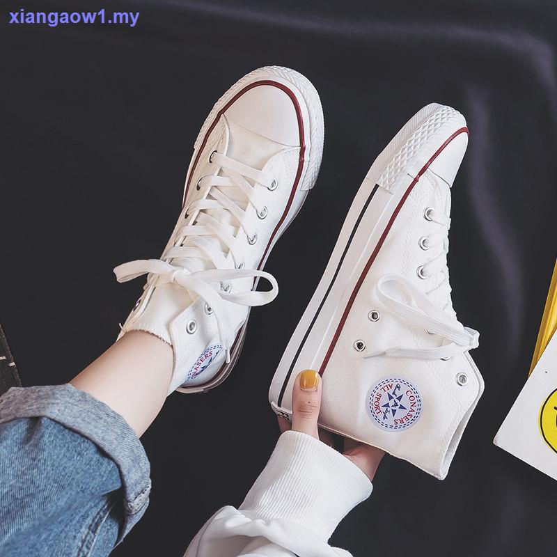 High Top Canvas Shoes Women's Spring Summer Student White Board Shoes