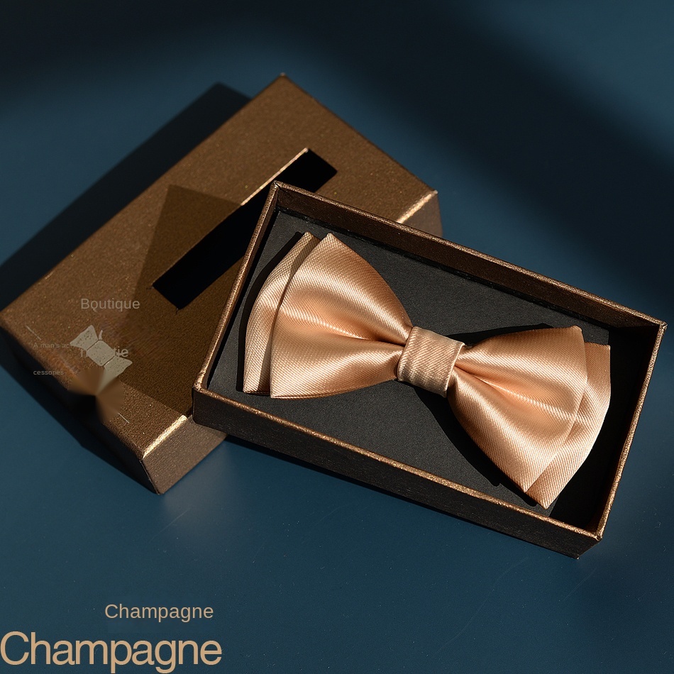 Men's Bow Tie Groom Wedding ThreeDimensional Double Layer British Korean Version Best Black