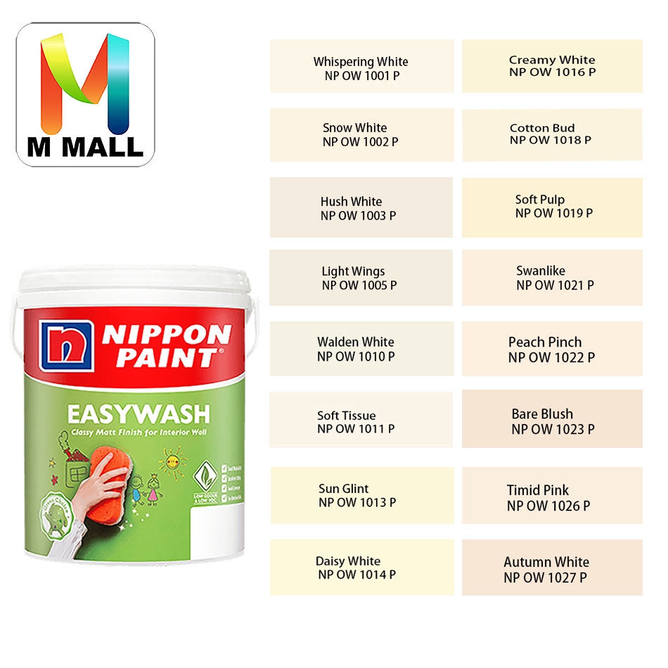 (10011027) 1L Nippon Paint Vinilex Easywash Timeless OffWhites
