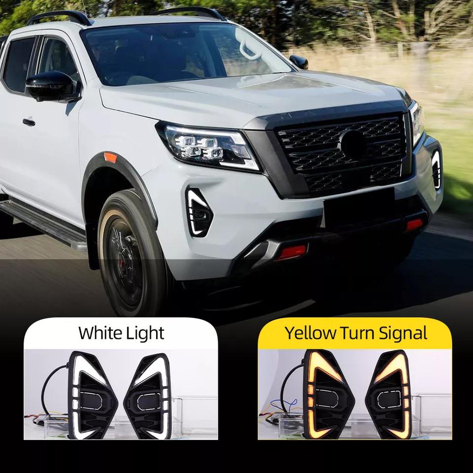 Car Flashing 2PCS LED DRL for Nissan NAVARA NP300 2020 2021 2022 Fog
