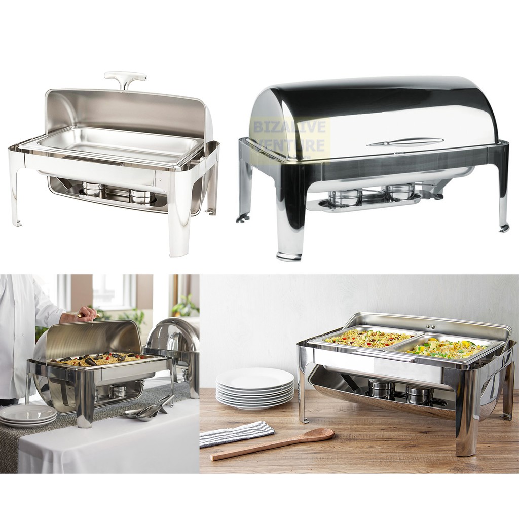 S/S Roll Top Full Size Chafing Dish Food Pan Bekas Lauk Bekas
