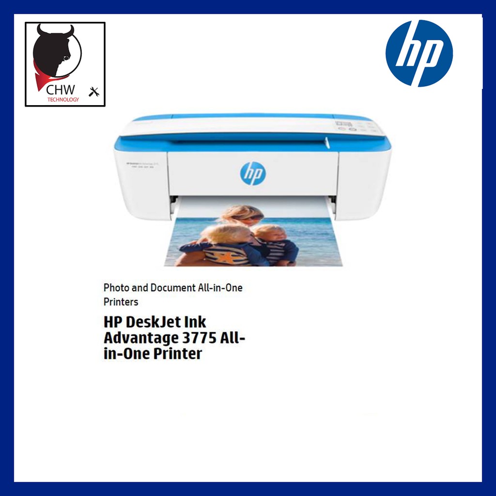 HP DeskJet Ink Advantage 3775 AllInOne (AIO) Printer (Electric Blue
