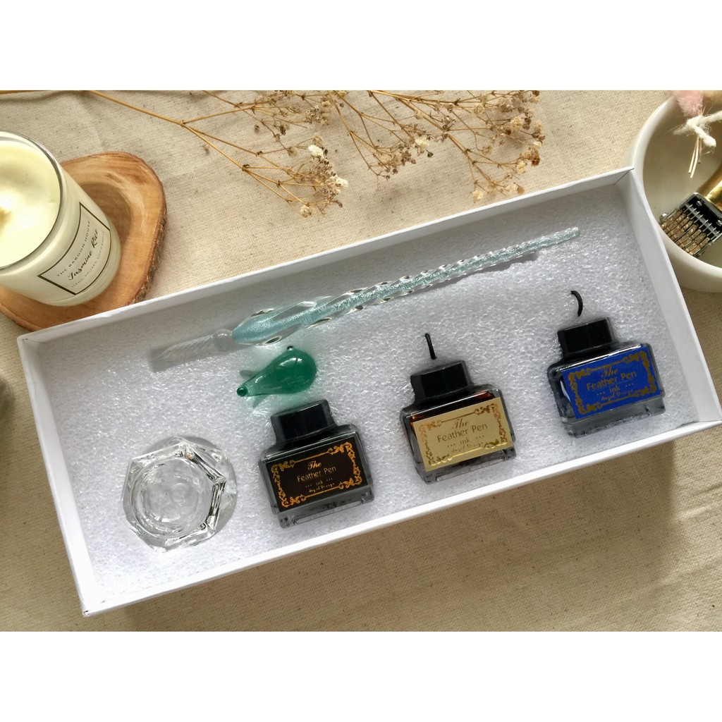 [Limited Edition] Crystal Glass Dip Pen Ink Set Shopee Malaysia