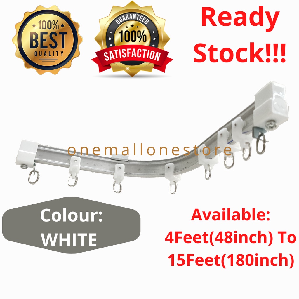 Curve Railing Aluminium Curtain Complete Set / Dibengkokkan Track