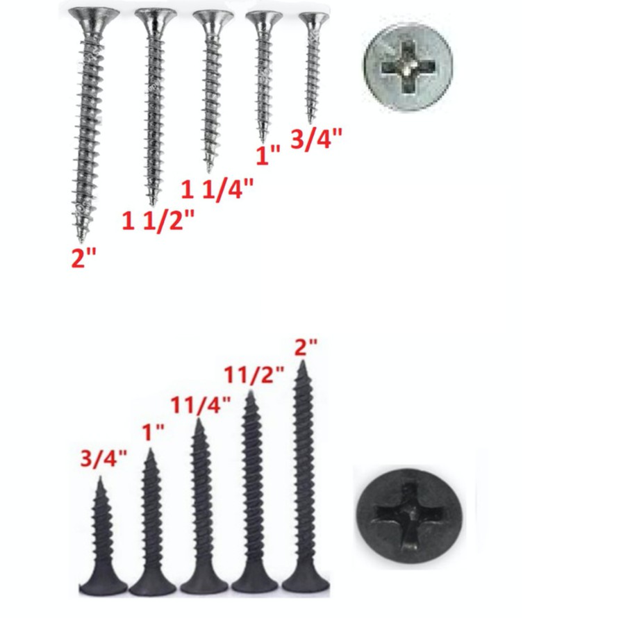 SEMENYIH 6 (1KG/BOX) Black Dry Wall Screw White Dry Wall Screw Skru