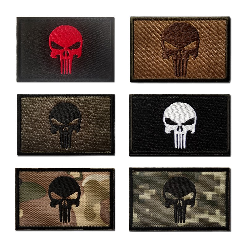 Punisher skull embroidery patch Velcro Clothing backpack Accessories Personal logo patches