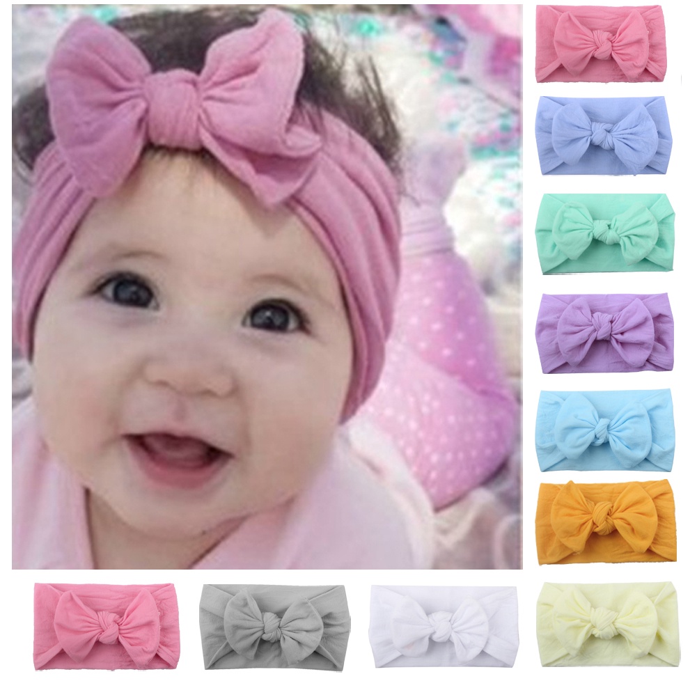1Pc New Baby Headband For Girls Soft Elastic Knot Turban Nylon