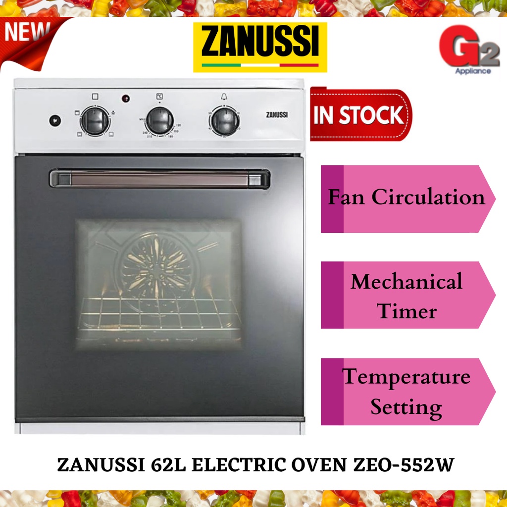ZANUSSI (READY STOCK) 62L ELECTRIC OVEN ZEO552WZANUSSI WARRANTY MALAYSIA Shopee Malaysia