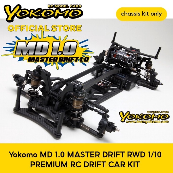 Yokomo MD 1.0 MASTER DRIFT RWD 1/10 PREMIUM RC DRIFT CAR KIT for remote