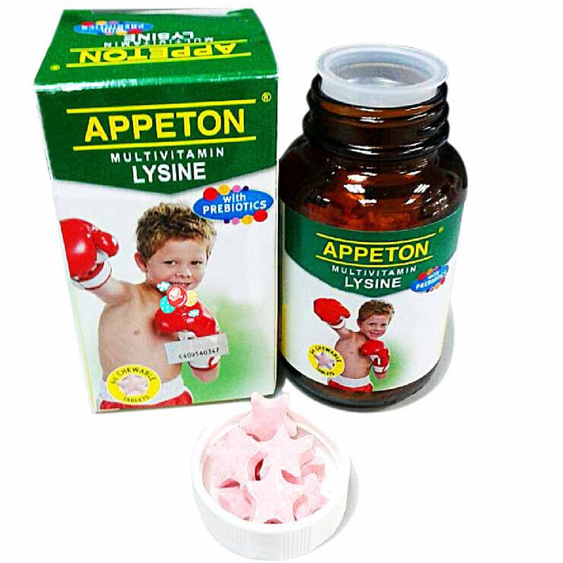 APPETON MULTIVITAMIN LYSINE WITH PREBIOTIC 60 tables/ bottle EXP 03