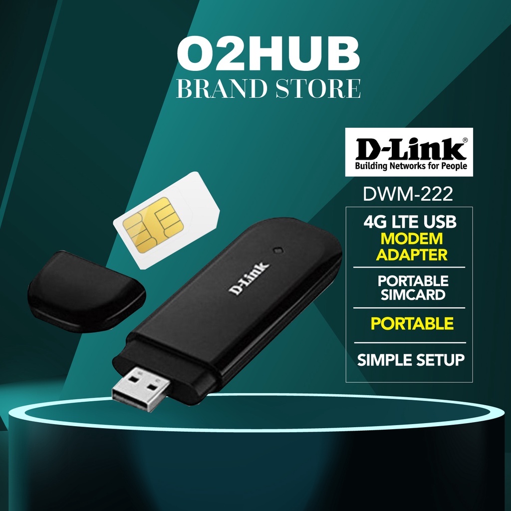 DLink DWM222 4G LTE USB Adapter Direct Mobile SIM Card for Laptop/PC