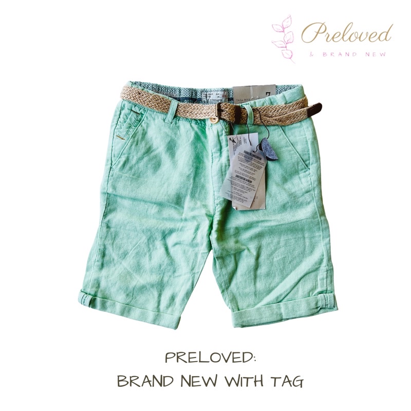 ZARA Kids Boys Short Pants Shorts with Belt Shopee Malaysia