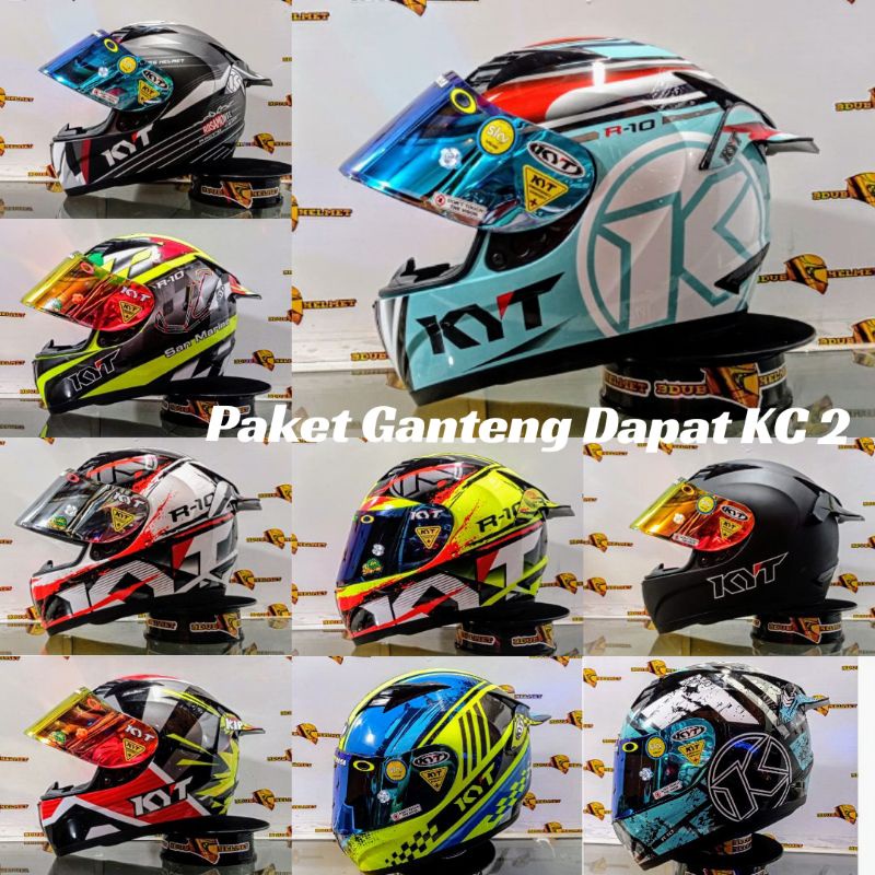 Full Face Helmet kyt R10 motif series_Kyt R10 Handsome flat visor Package 100 original Shopee