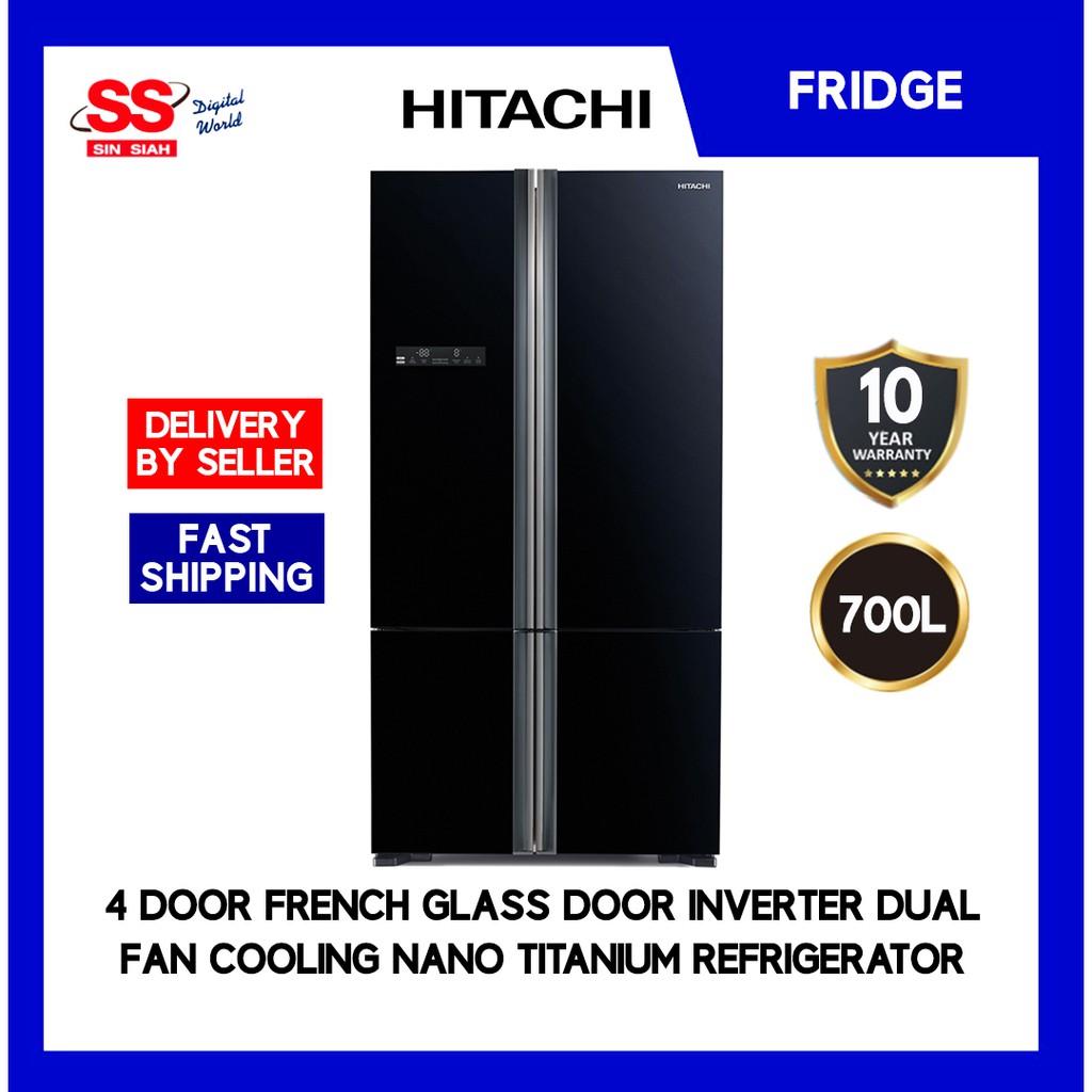 DELIVERY BY SELLER 】Hitachi RWB850P5M GBK BLACK 700L 4 Door French