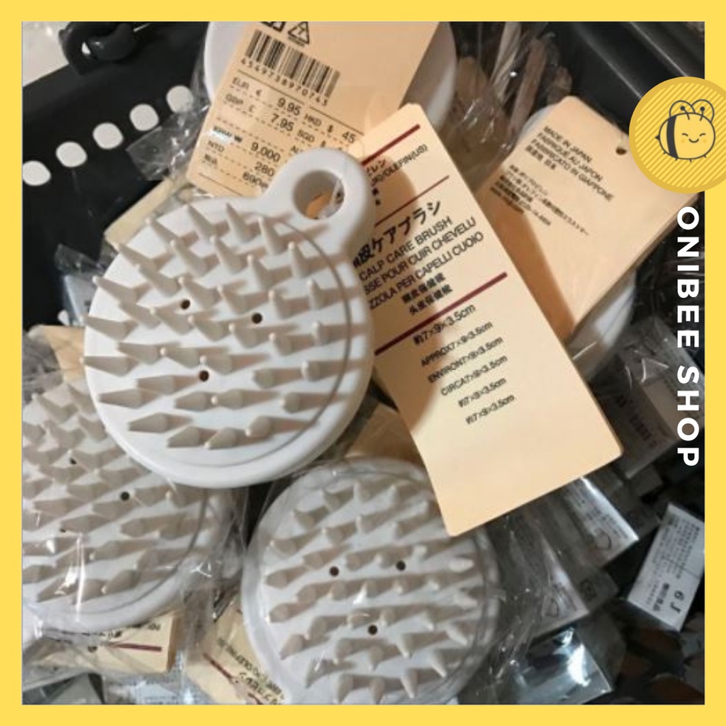 Muji Soft Silicone Head Body Shampoo Scalp Massage Brush Comb Hair