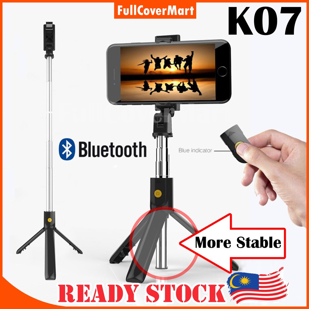 (T&M5) K07 Bluetooth Selfie Stick Integrated 3 in 1 Monopod Tripod for