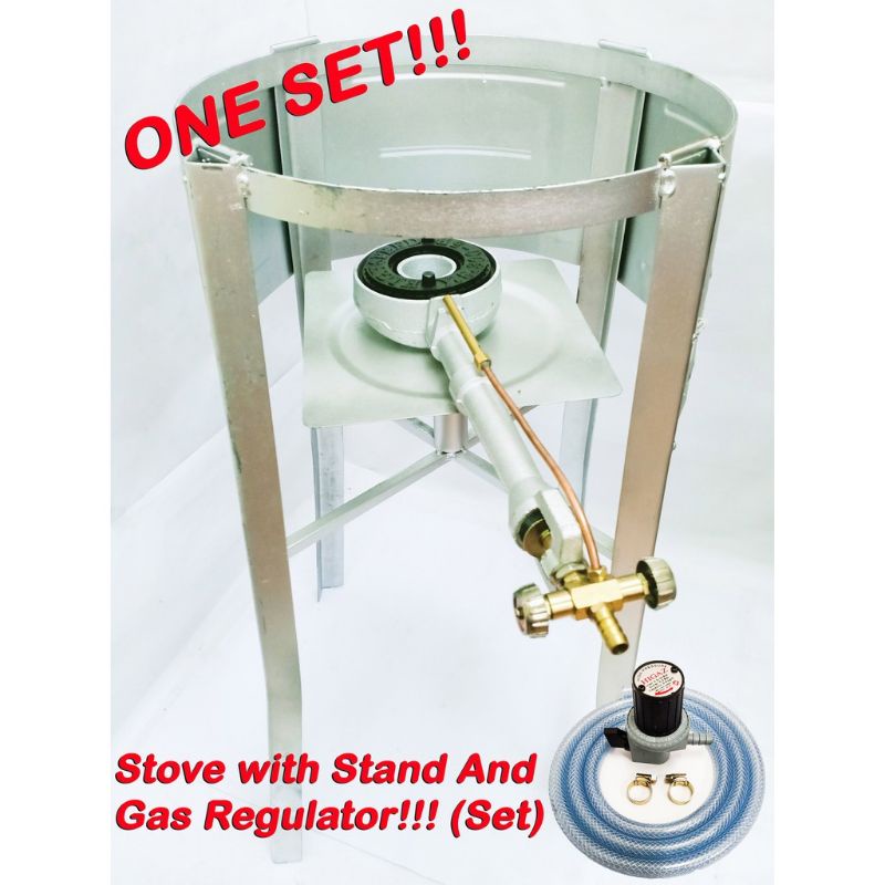 Low and High Iron Stove Stand with High pressure Gas Stove , Regulator