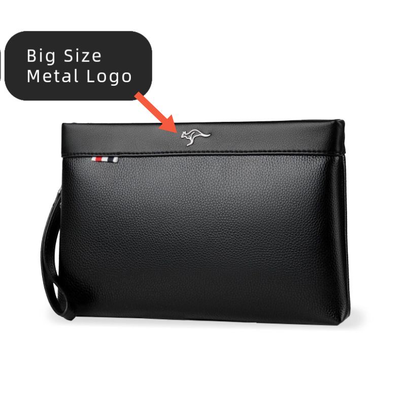 BARNOROO Man Clutch Bag Handbag Men Kangaroo Wallet Leather Dompet