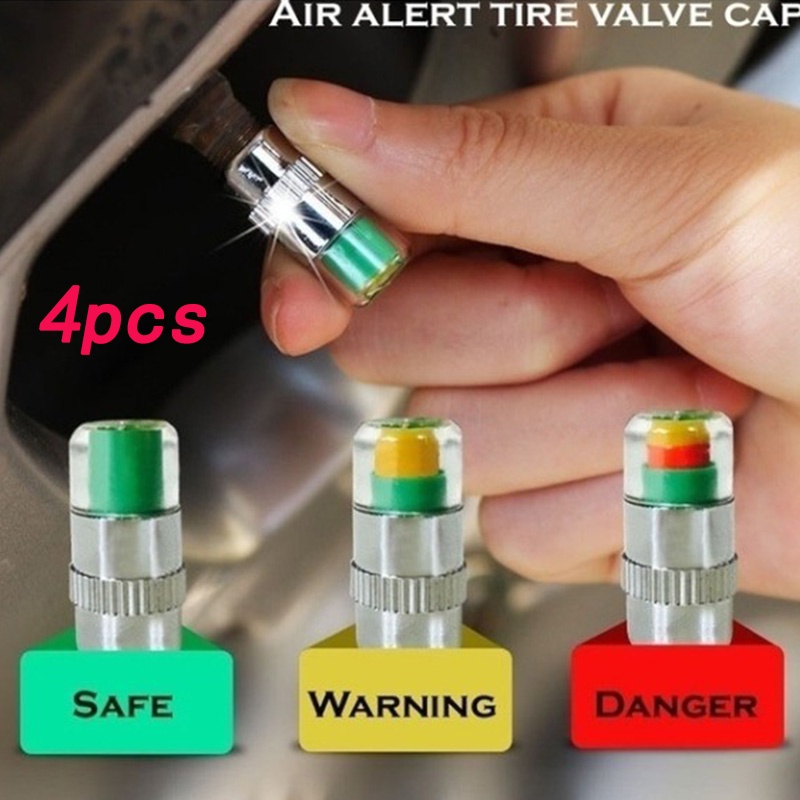 4 pieces Car tire pressure sensor valve monitoring indicator, tire
