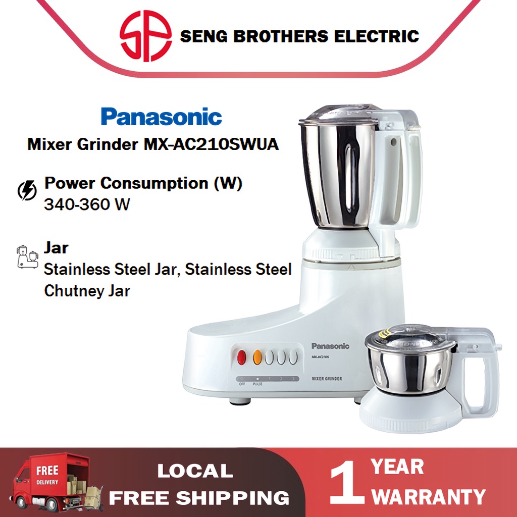 PANASONIC MXAC210 MIXER GRINDER (1000W) 1.0L MXAC210SWUA Shopee