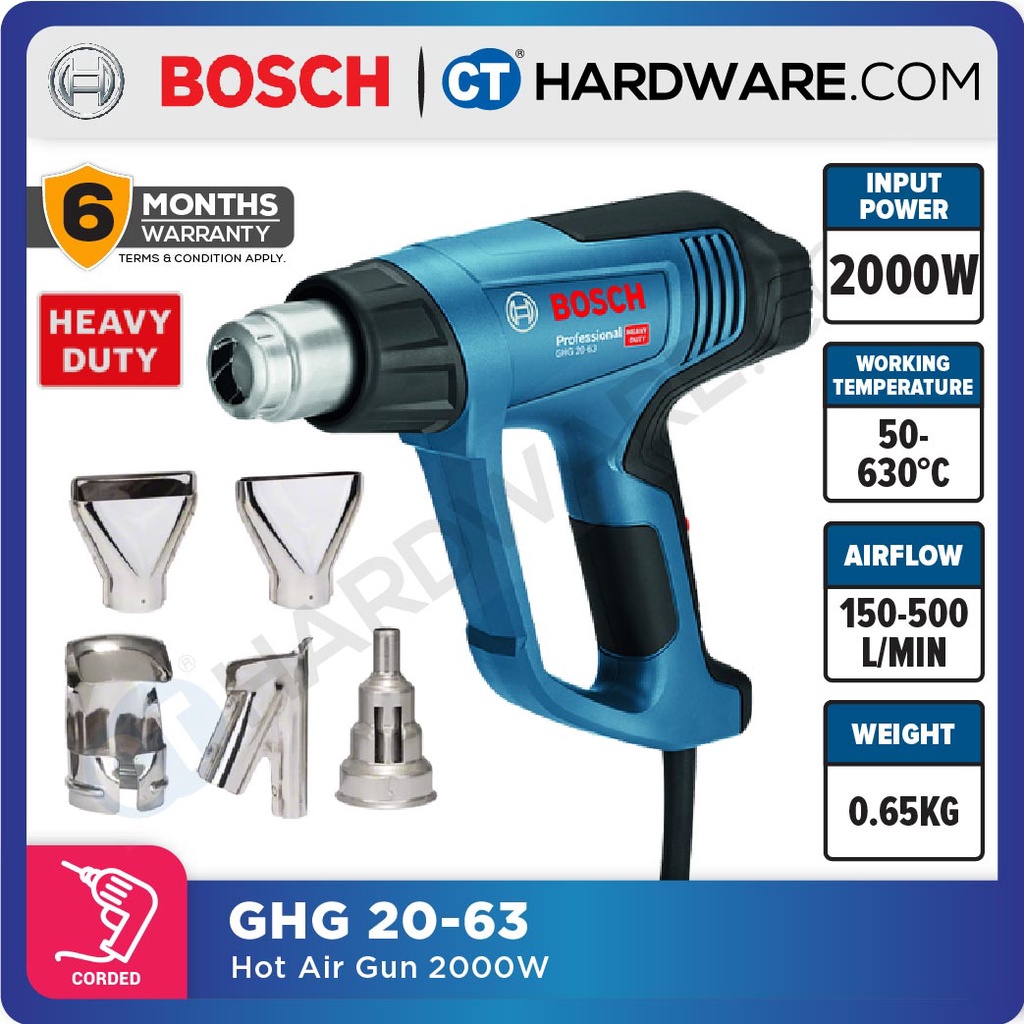 BOSCH GHG 2063 PROFESSIONAL CORDED HEAT GUN / HOT AIR GUN 2000W