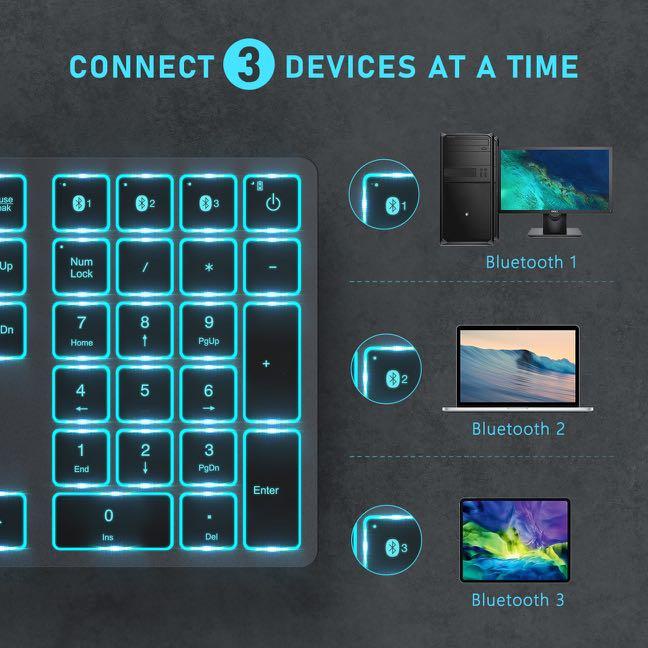 Jelly Comb IWGZXBT3 Bluetooth Backlit Keyboard Shopee Malaysia