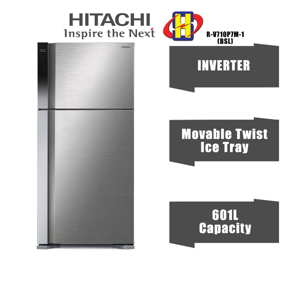 Hitachi Refrigerator (601L/Brilliant Silver) Inverter Dual Fan Cooling