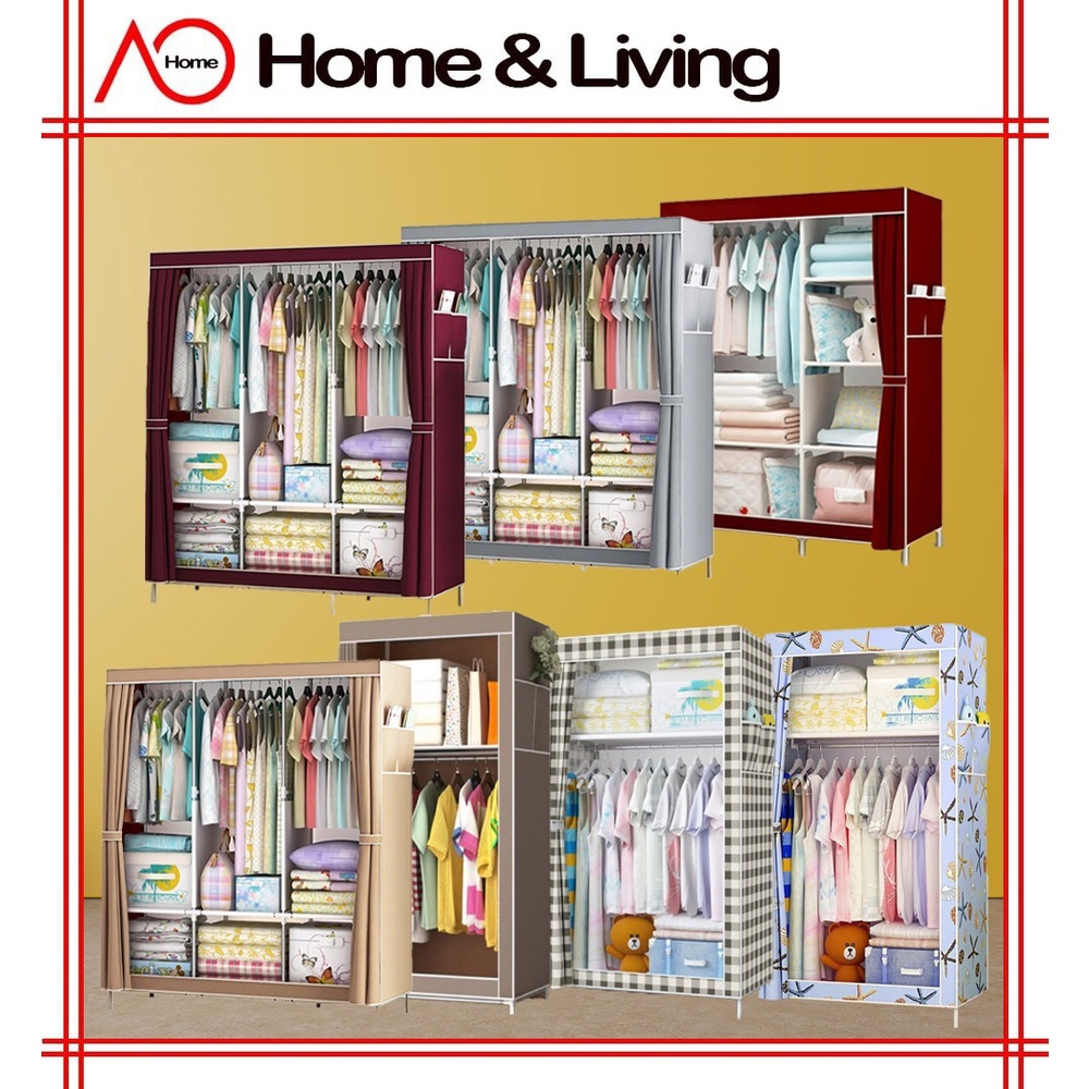 AO Home Wardrobe Almari Baju Rak Baju Clothes Organization Storage Rack Clothes Rack
