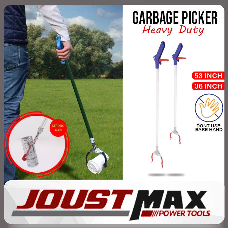 36" 53" INCH Garbage Picker Heavy Duty Rubbish Reacher Grabber Picker