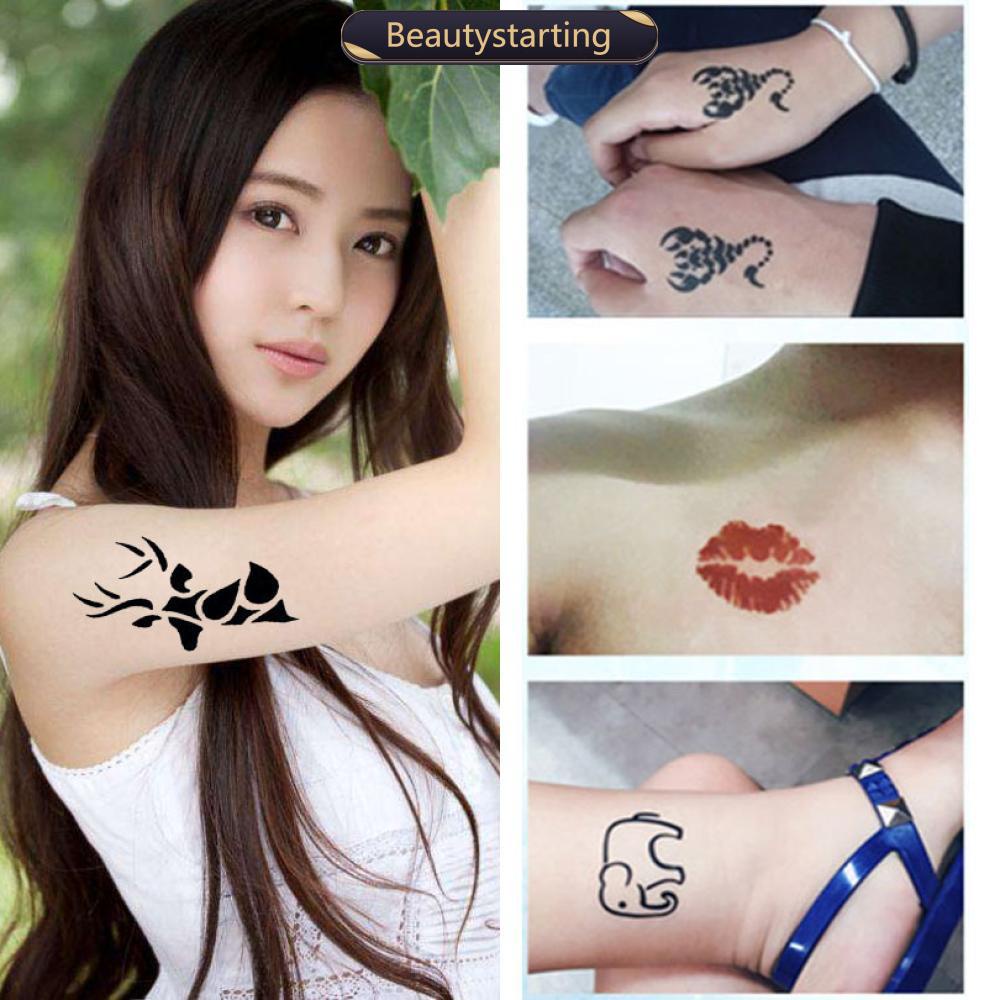 BEAUTYSTARTING 9.5*5.5cm Small Pattern Tattoo Inkjet Template Body Painting Selfadhesive Tattoo