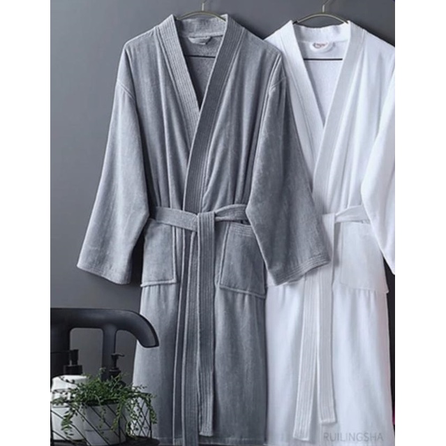 Adult Bathrobe100 Cotton Terry Toweling Men Women Super Absorbent