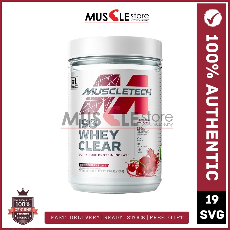 MuscleTech ISO Whey Clear 19 serving Whey Protein Powder, Muscle