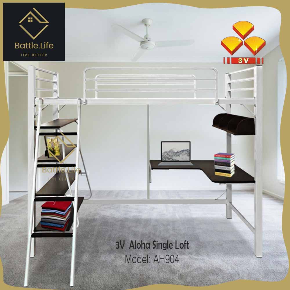 Battle.Life 🔥Hot🔥 3V Aloha Loft Bed Frame/ Study Table & Book Shelves