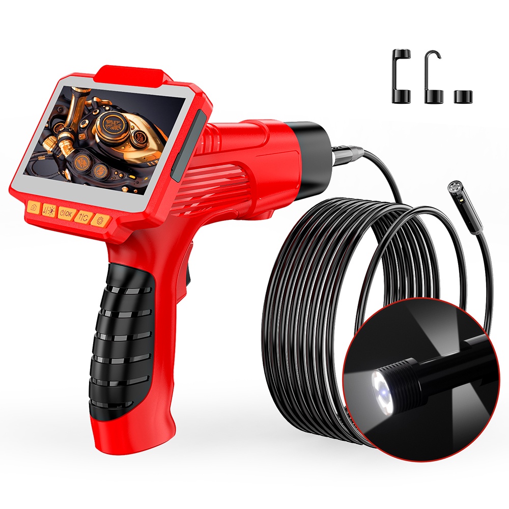 Triple Lens Endoscope Camera 1080P 4.3" HD Snake Borescope Inspection