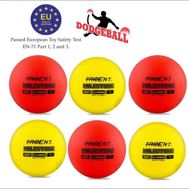 6 Dodgeball Official Size 6 Pcs Set Trident Milestone All Rounder Medium Bounce 7” Foam Ball