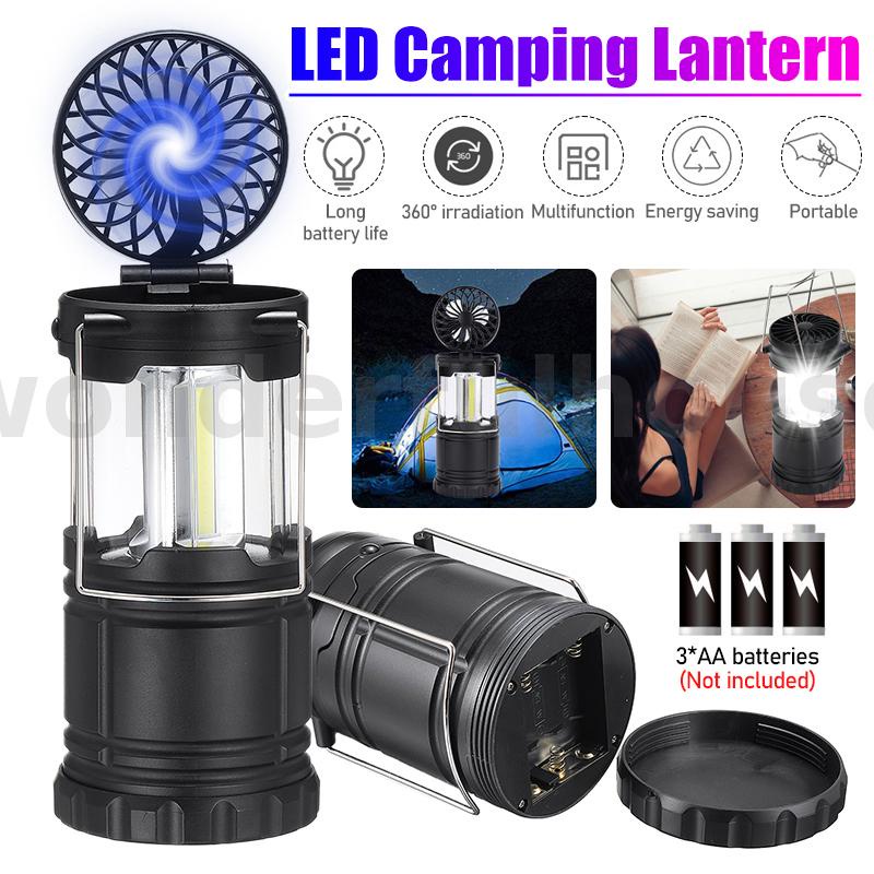 camping light2In1 Portable LED Camping Lantern Fan Cob Light Ultra