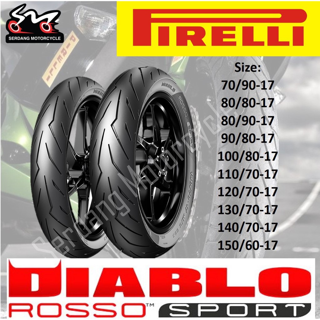 PIRELLI Diablo Rosso Sport Tubeless Tyre Tire Tayar Motorcycle All