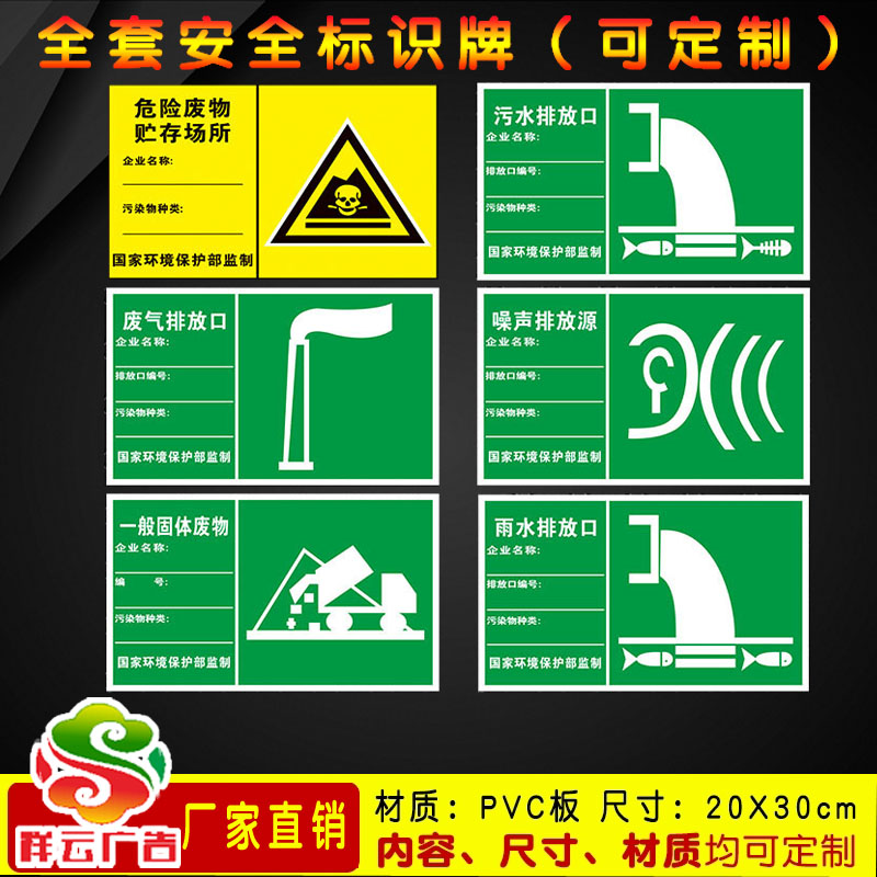 Exhaust Gas Discharge Port Signboard Sewage Noise Mark Emission Source
