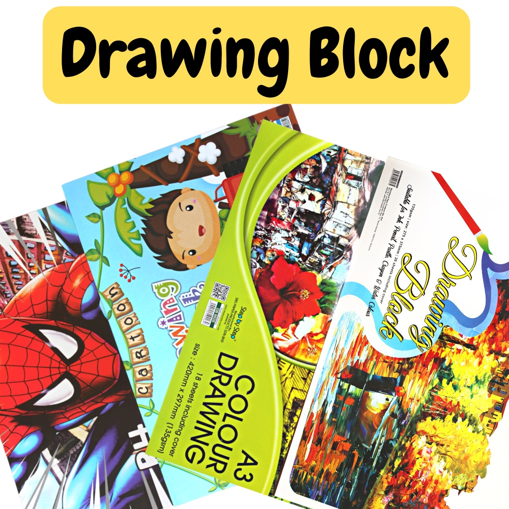 Drawing Block 100gsm B4 16 sheets / Buku Lukisan / Kertas Lukisan / Art