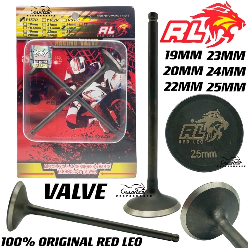 RED LEO 100% ORIGINAL VALVE LC135 Y15ZR RACING VALVE SET 19MM 20MM 22MM