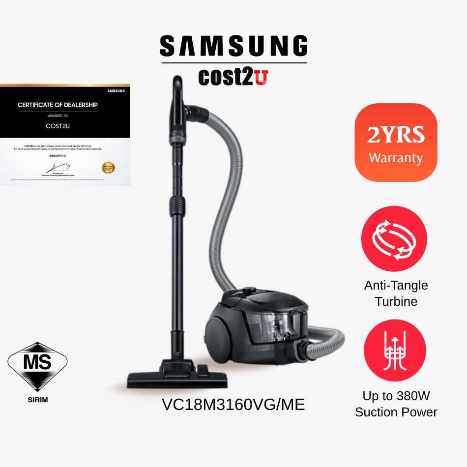 Samsung Canister Bagless Vacuum Cleaner 1800W VC18M3160VG/ME VC18M31A0HP/ME (Penyedut Habuk