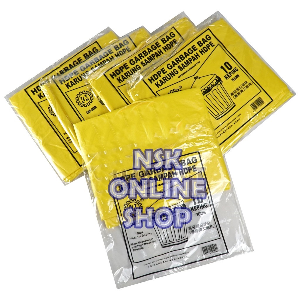 74cm x 90cm HDPE Garbage Bag / Cap Gear Size L Rubbish Bag; Black (29