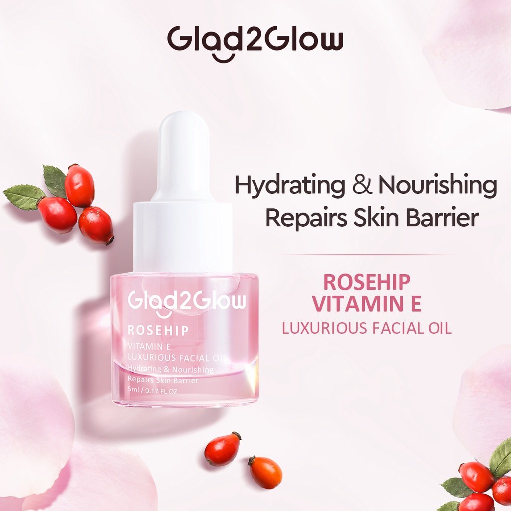 Glad2Glow Rosehip Vitamin E Luxurious Facial Oil (5ml) Shopee Malaysia
