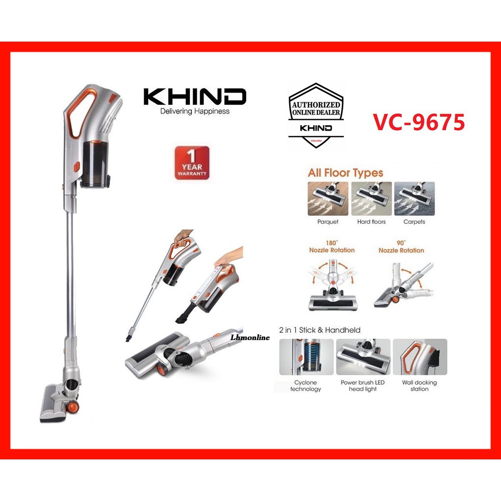 Khind Cordless Vacuum Cleaner VC9675 VC9679 VC9000 / 2 in1 22.2V