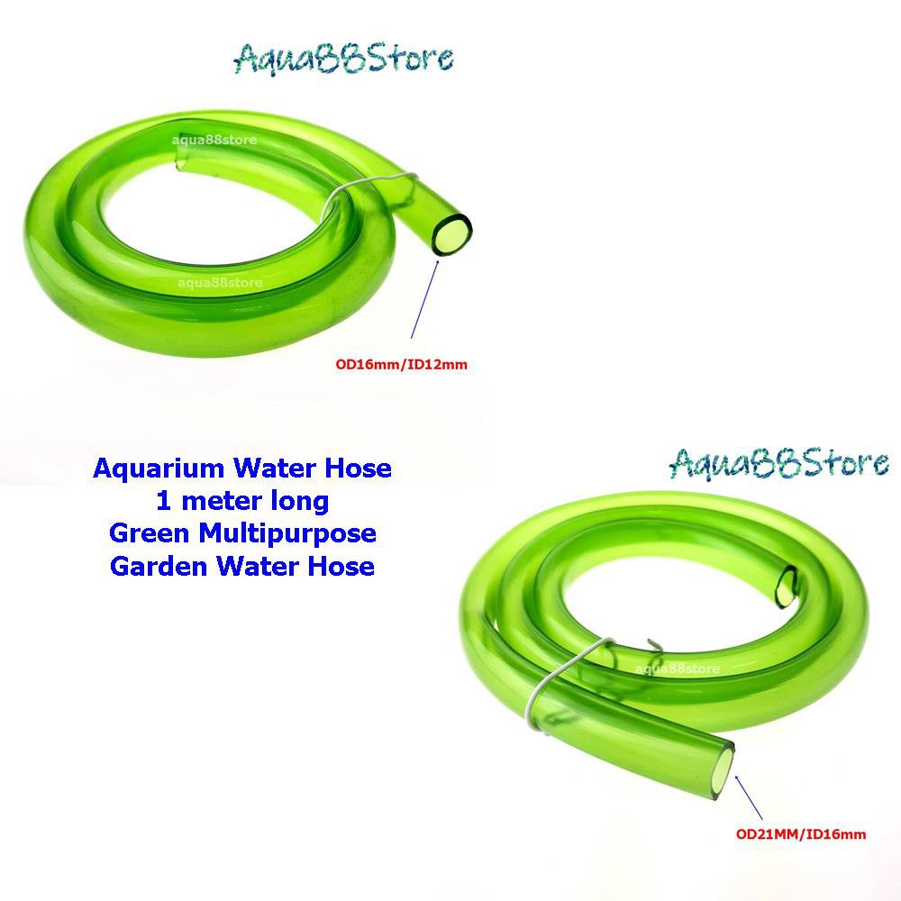 Aquarium Water Hose 21/16mm 16/12mm 1 meter long Green Multipurpose