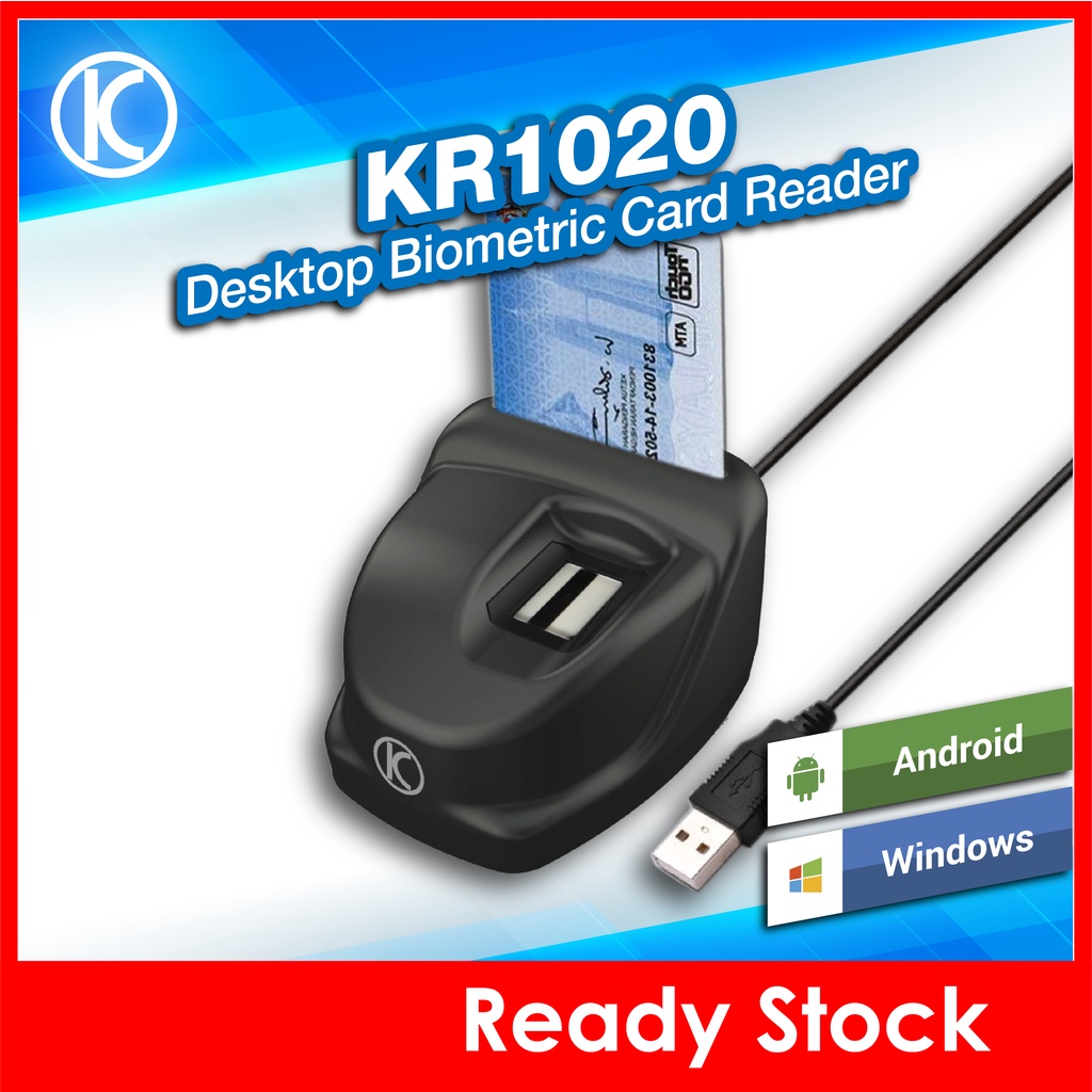 MyKad, Mykid Reader with Biometric Optical Scanner (KR1020) Shopee