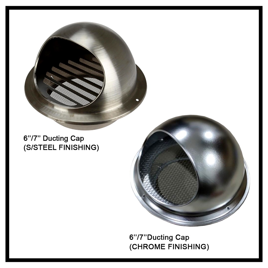 6" / 7" INCH STAINLESS STEEL COOKER HOOD END CAP DUCTING CAP(Suitable